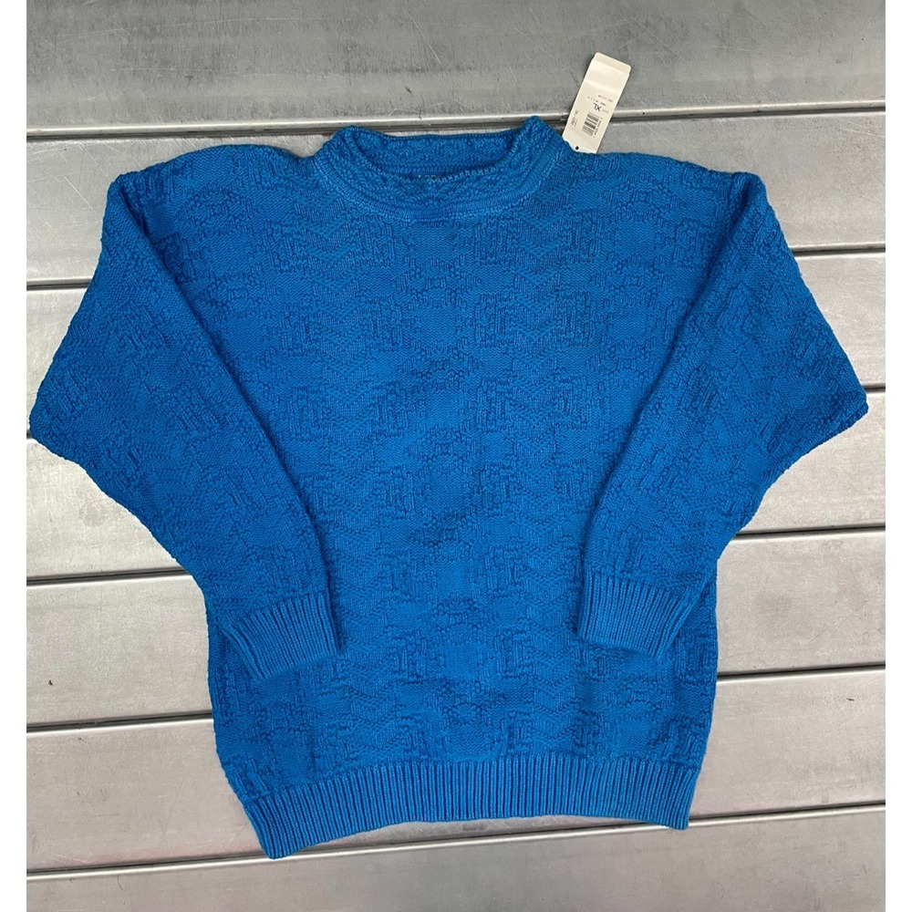 Vintage LOBO by Pendleton Pullover Sweater Mens XL Blue Geometric‎ Knit Cotton